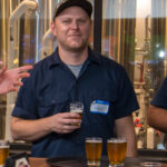 Students and instructor tasting beer